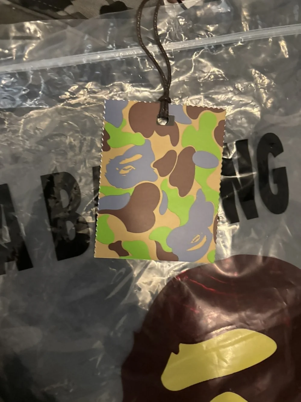 Camo Shark Swimsuit Top with Red Accent